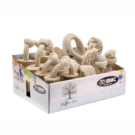 Display na zabawki z drewna kawowego, karton, 30x24x13 cm