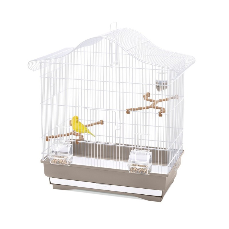 Serena Plus, klatka, dla ptaków, biała/ciemno beżowa, 40x63,5 cm