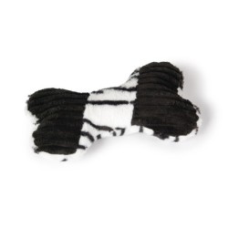 Myca, zabawka, dla psa, kość, biała, tygrysie paski, pluszowa 20X12X6cm