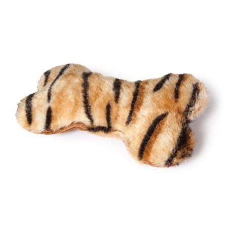 Dexi, zabawka, dla psa, kość, brązowa, tygrysie paski, pluszowa 20X12X7cm