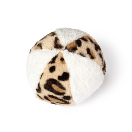 Piłka, dla psa, biała/ wzór cętki, pluszowa, 11cm