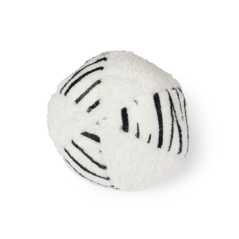 Piłka, dla psa, biała/ wzór tygrysie paski, pluszowa, 11cm