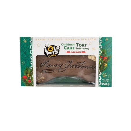 TORT DLA PSA   "MERRY CHRISTMAS" ORZECHOWO - CZEKOLADOWY