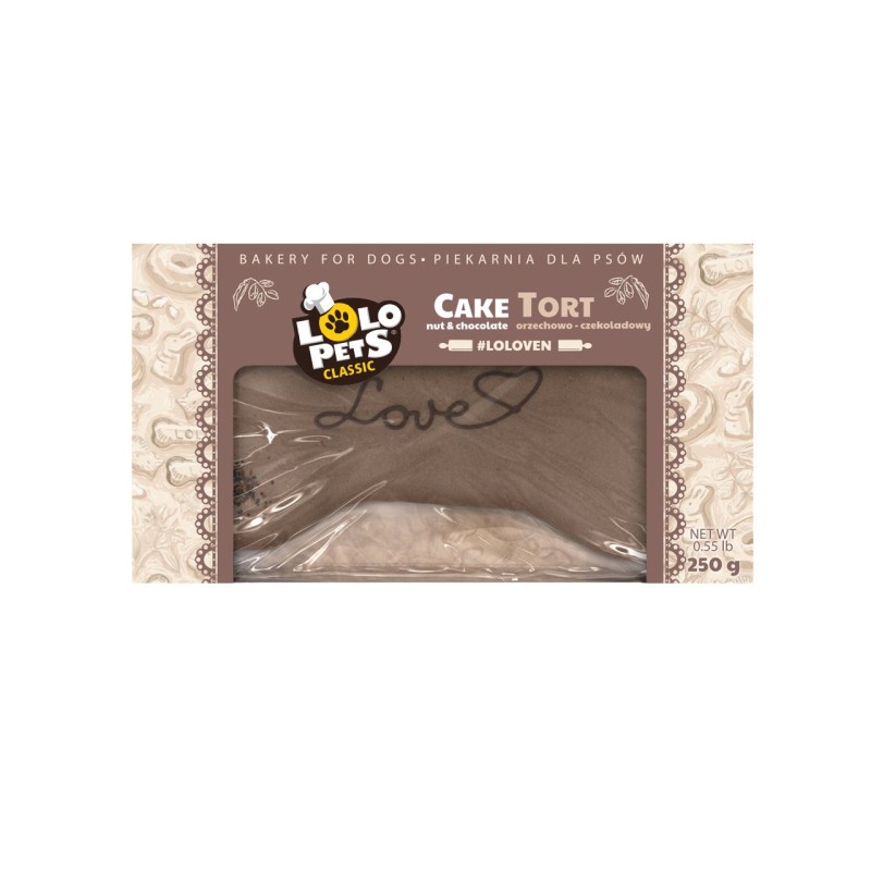 TORT DLA PSA   "LOVE" ORZECHOWO - CZEKOLADOWY