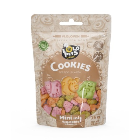 Ciastka dla psa mini mix zwierzątka warzywne 75g