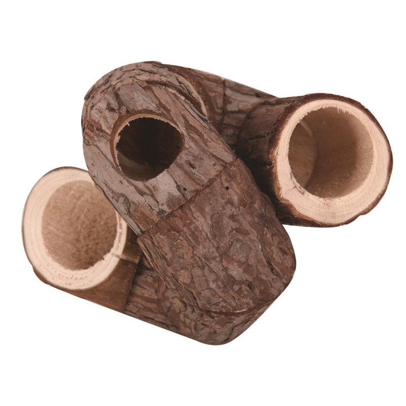 Zakręcony tunel dla gryzoni, drewniany,11x11x11cm