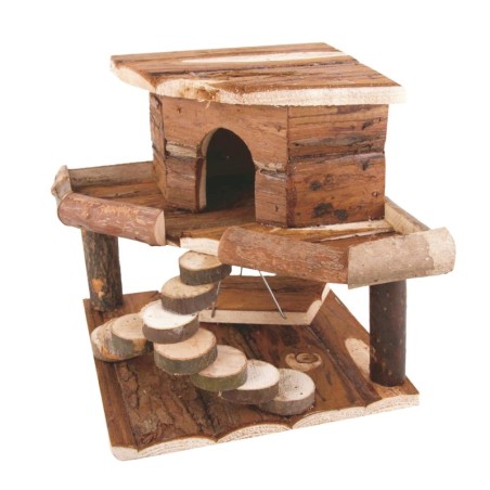 Domek na drzewie dla gryzoni, drewniany, 19x19x27,5cm