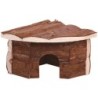 Domek narożny dla gryzoni, drewniany, 15x15x11cm
