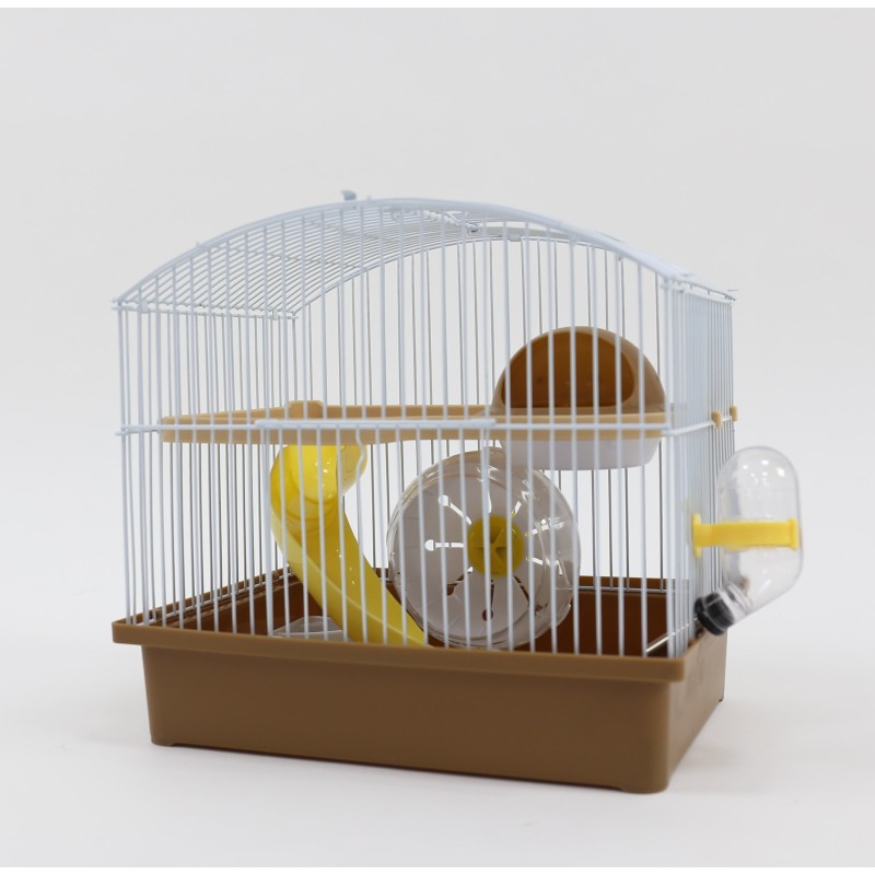 Klatka dla gryzoni do czasowego pobytu 27x20,5x25,5 cm biało/brązowa