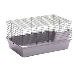 Klatka dla gryzoni i królika, CAVIA, szary, 75 x 47 x 43 cm