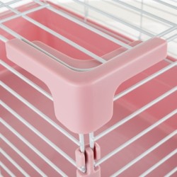 Klatka dla gryzoni i królika, 69 x 44,5 x 43 cm, biało/różowa