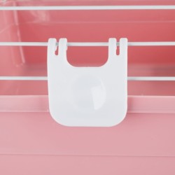 Klatka dla gryzoni i królika, 69 x 44,5 x 43 cm, biało/różowa