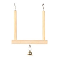 Huśtawka, dla ptaków, drewniana, z dzwonkiem 12,5x15x13,5 cm