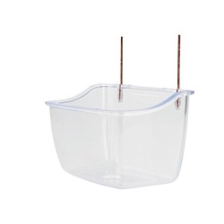 Karmidło do klatki, dla ptaków, przezroczyste, 11x7,5x7 cm