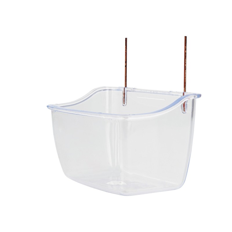 Karmidło do klatki, dla ptaków, przezroczyste, 11x7,5x7 cm