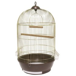 Klatka dla ptaków 40x40x70 cm złoto/brązowa
