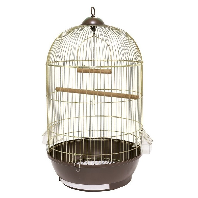 Klatka dla ptaków 40x40x70 cm złoto/brązowa