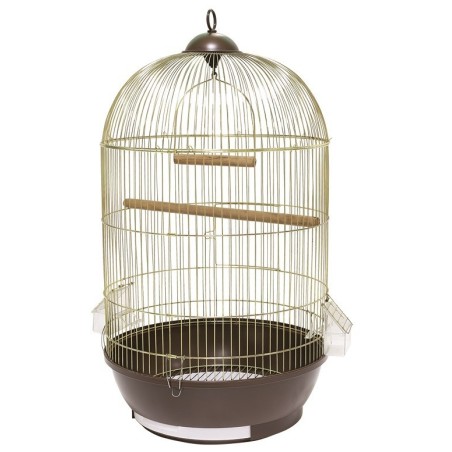 Klatka dla ptaków 40x40x70 cm złoto/brązowa
