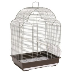 Klatka dla ptaków 42x30x57 cm srebrno/brązowa