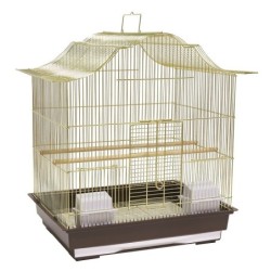 Klatka dla ptaków 47x36x55,5 cm złoto/brązowa