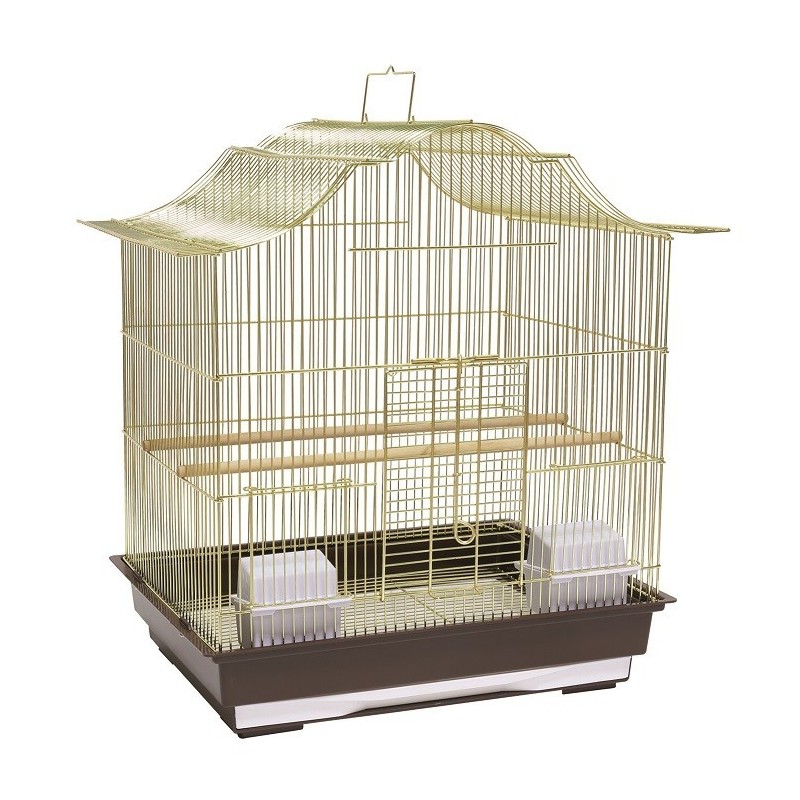 Klatka dla ptaków 47x36x55,5 cm złoto/brązowa