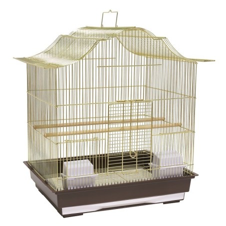 Klatka dla ptaków 47x36x55,5 cm złoto/brązowa