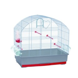 Klatka dla ptaków, ASSO DI CUORI , szaro-czerwony, 59,5 x 35,5 x 57,5 cm