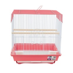 Klatka dla ptaków, ciemnoróżowa,  wym. 36 x 28.8 x 36.8cm