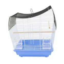 Klatka dla ptaków, niebieska,drut kolor czarny i niebieski,  wym. 36 x 28.8 x 46cm