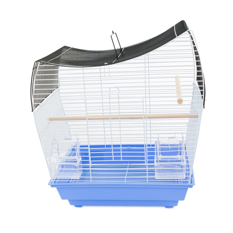 Klatka dla ptaków, niebieska,drut kolor czarny i niebieski,  wym. 36 x 28.8 x 46cm