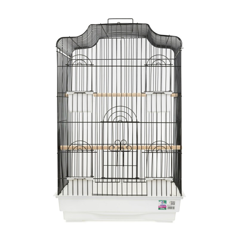 Klatka dla ptaków, czarno-biała, wym. 46.8 x 35.5 x 71.5cm