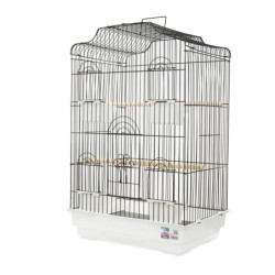 Klatka dla ptaków, czarno-biała, wym. 46.8 x 35.5 x 71.5cm