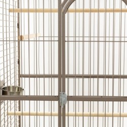 Woliera dla ptaków, beżowa, na kółkach, wym.121.2 x 88.2 x 168.5cm