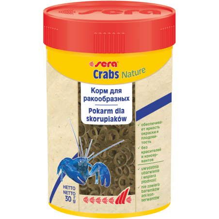 Crabs Nature 100 ml, granulat - pokarm dla krewetek i raków
