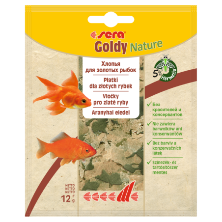 Goldy Nature - saszetka 12 g, płatki - pokarm dla złotych rybek