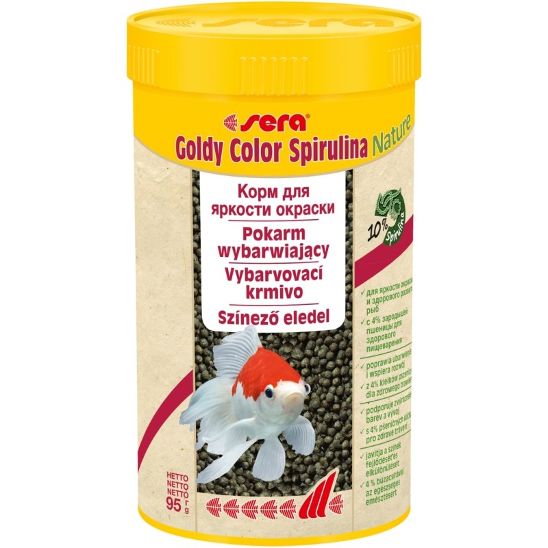 Goldy Color Spirulina Nature 250 ml, 90g, granulat - pokarm dla złotych rybek
