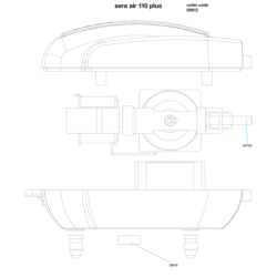 Pompa powietrza Air 110 plus, 110 l/h, 3 W, AC 220 – 240 V ~ 50/60 Hz