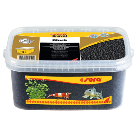 Żwirek do akwarium Gravel Black O 2 - 3 mm 3 l, czarny