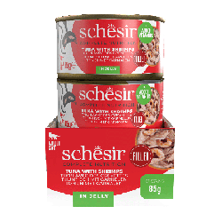 C&B, karma mokra, dla kotów, tuńczyk z krewetkami w galarecie, 85 g, puszka