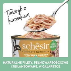 C&B, karma mokra, dla kotów, tuńczyk z kurczakiem w galarecie, 85 g, puszka