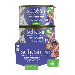 C&B, karma mokra, dla kotów, tuńczyk z wołowiną w galarecie, 85 g, puszka