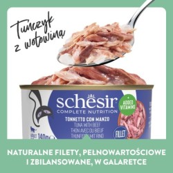 C&B, karma mokra, dla kotów, tuńczyk z wołowiną w galarecie, 140 g, puszka