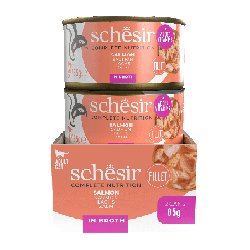 C&B, karma mokra, dla kotów, łosoś w naturalnym bulionie, 85 g, puszka