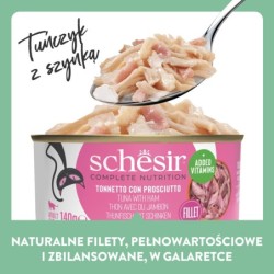 C&B, karma mokra, dla kotów, tuńczyk z szynką w galarecie, 140 g, puszka