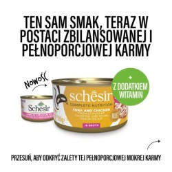 C&B, karma mokra, dla kotów, tuńczyk z kurczakiem w bulionie, 85 g, puszka