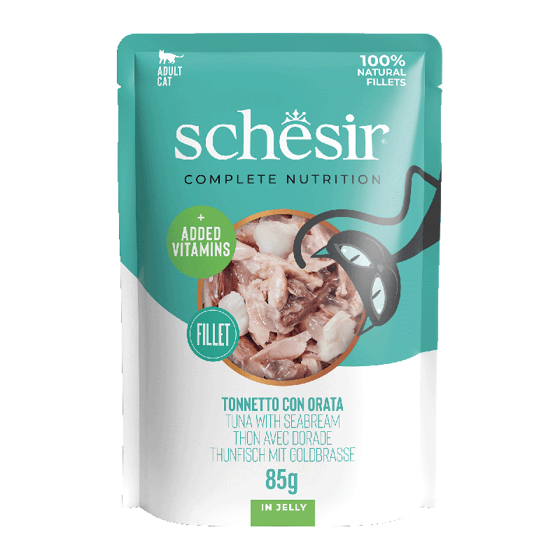 C&B, karma mokra, dla kotów, tuńczyk z doradą w galarecie, 85 g, saszetka