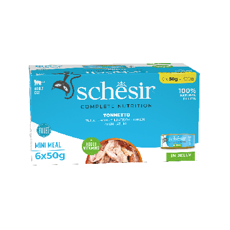 C&B, karma mokra, dla kotów, tuńczyk w galarecie, 6x50 g, multipak puszka