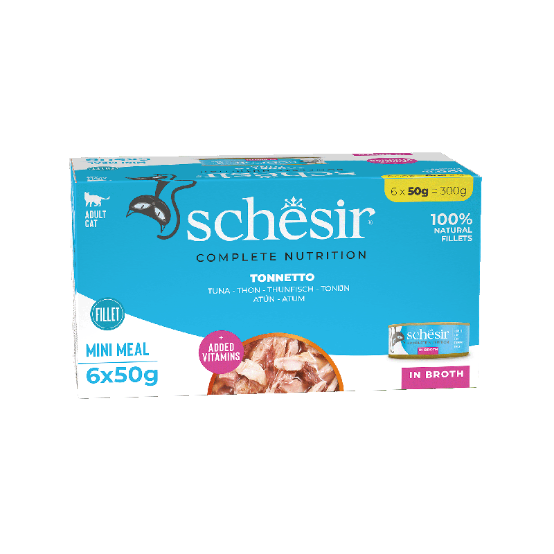 C&B, karma mokra, dla kotów, tuńczyk w bulionie, 6x50 g, multipak puszka