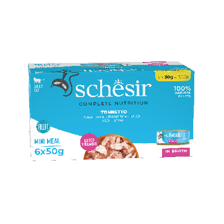 C&B, karma mokra, dla kotów, tuńczyk w bulionie, 6x50 g, multipak puszka