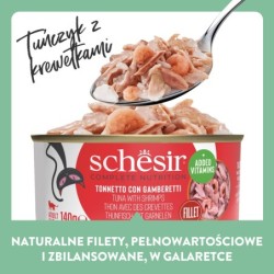 C&B, karma mokra, dla kotów, tuńczyk z krewetkami w galarecie, 140 g, puszka